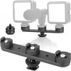 ChromLives Triple Cold Shoe Extension Mount Hot Shoe Base Adapter Extension Bar Bracket with 1/4 Screw for Tripod/Microphone/LED Light Compatible with Canon Sony Cameras view 1
