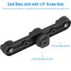 ChromLives Triple Cold Shoe Extension Mount Hot Shoe Base Adapter Extension Bar Bracket with 1/4 Screw for Tripod/Microphone/LED Light Compatible with Canon Sony Cameras view 3