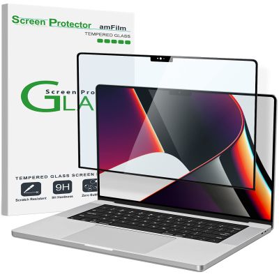 amFilm MacBook Pro 16.2 inch M4 Pro/M4 MAX/M3 Pro/M3 Max/M2 Pro/M2 Max/M1 Pro/M1 Max Chip Tempered Glass Screen Protector 2021-2024 Release, [9H Hardness][ Anti-Scratch][ Anti-fingerprint],1 Pack