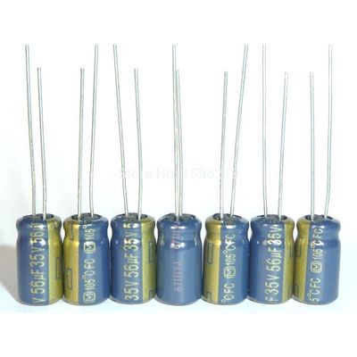 10pcs 56uF 35V FC Series 6.3x11.2mm Low Impedance 35V56uF Capacitor for Audio