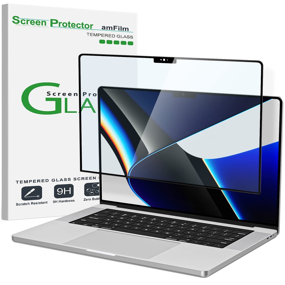 amFilm MacBook Pro 14.2 inch M4/M4 Pro/M3/M3 Pro/M3 Max/M2 Pro/M2 Max/M1 Pro/M1 Max chip (2021-2024) Tempered Glass Screen Protector [9H Hardness][ Anti-Scratch][ Anti-fingerprint], 1 Pack