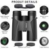 12x42 HD Binoculars-for-Adults High Powered - with Phone Adapter and Tripod - Super Bright BAK4 Prism Waterproof Binoculars, Easy Focus Long Range for Golf, Travel, Outdoor Sports view 3