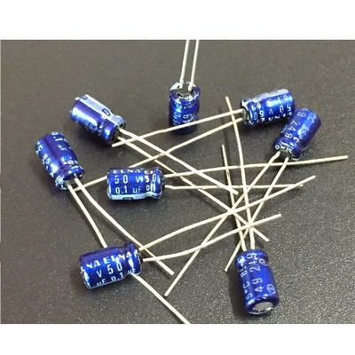 100pcs 0.1uF 50V Blue 4x5mm 50V0.1uF Low Profile Audio Capacitor
