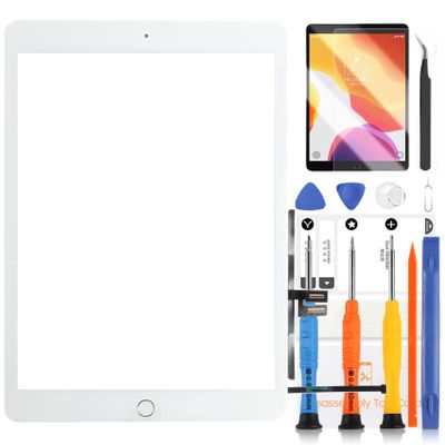for iPad 10.2" 2021 Screen Replacement for iPad 9 9th Generation A2602 A2603 A2604 A2605 Touch Screen Digitizer Sensor Glass Panel Repair Parts Kit with Home Button +Tools +Protector Film (White)