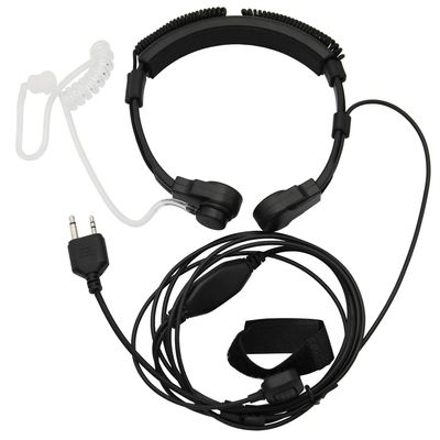 GoodQbuy Flexible Throat Mic Microphone Covert Acoustic Tube Tactical Walkie Talkies Earpiece Headset with Finger PTT is Compatible with Midland LXT118 GXT1000VP4 LXT500VP3 LXT600VP3 LXT380 2-pin