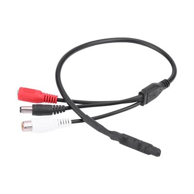 Audio Pickup Device, Microphone Audio Sound Pick Up Device Cord for CCTV Security Camera, 10-50 Meter Monitoring Range, Red (DC12V Input), Black (DC12V Output), White ()