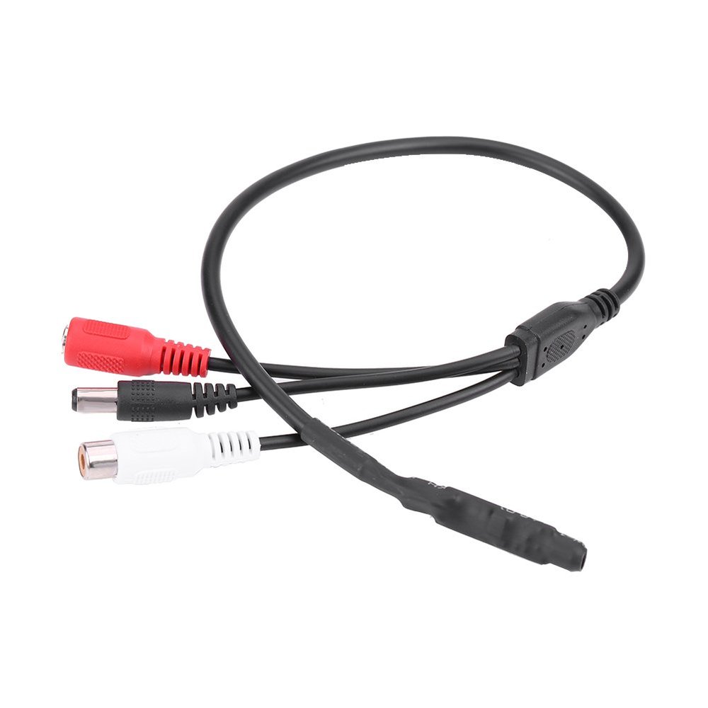 Audio Pickup Device, Microphone Audio Sound Pick Up Device Cord for CCTV Security Camera, 10-50 Meter Monitoring Range, Red (DC12V Input), Black (DC12V Output), White ()