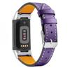 Compatible with Fitbit Charge 6/Charge 5 Bands for Women Men, Genuine Leather Adjustable Sports Strap Replacement Wristband for Charge 6/Charge 5 Tracker Small Large, women men (Purple) view 1