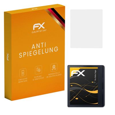 atFoliX Screen Protector compatible with Kobo Sage Screen Protection Film, anti-reflective and shock-absorbing FX Protector Film (2X)
