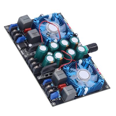 2 Channel Amp Module, 10Hz-21KHz 2x450W 4-8 SMD Resistor Digital Power Amplifier Board with Cooling Fan for Multimedia Equipments