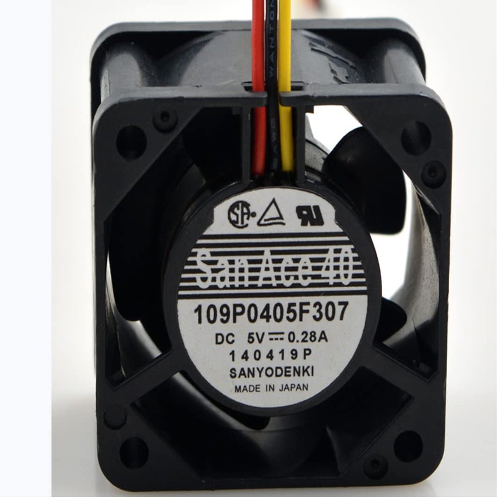109P0405F307 40x40x28mm 5V 0.28A 1.4W 3500RPM 8.3CFM 4cm 3-Wire Cooling Fan