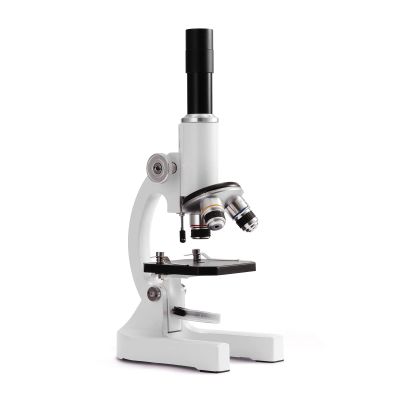64X-2400X Monocular Optical Microscope Elementary School Children Science Experimental Biology Teaching Microscope (Color : White)