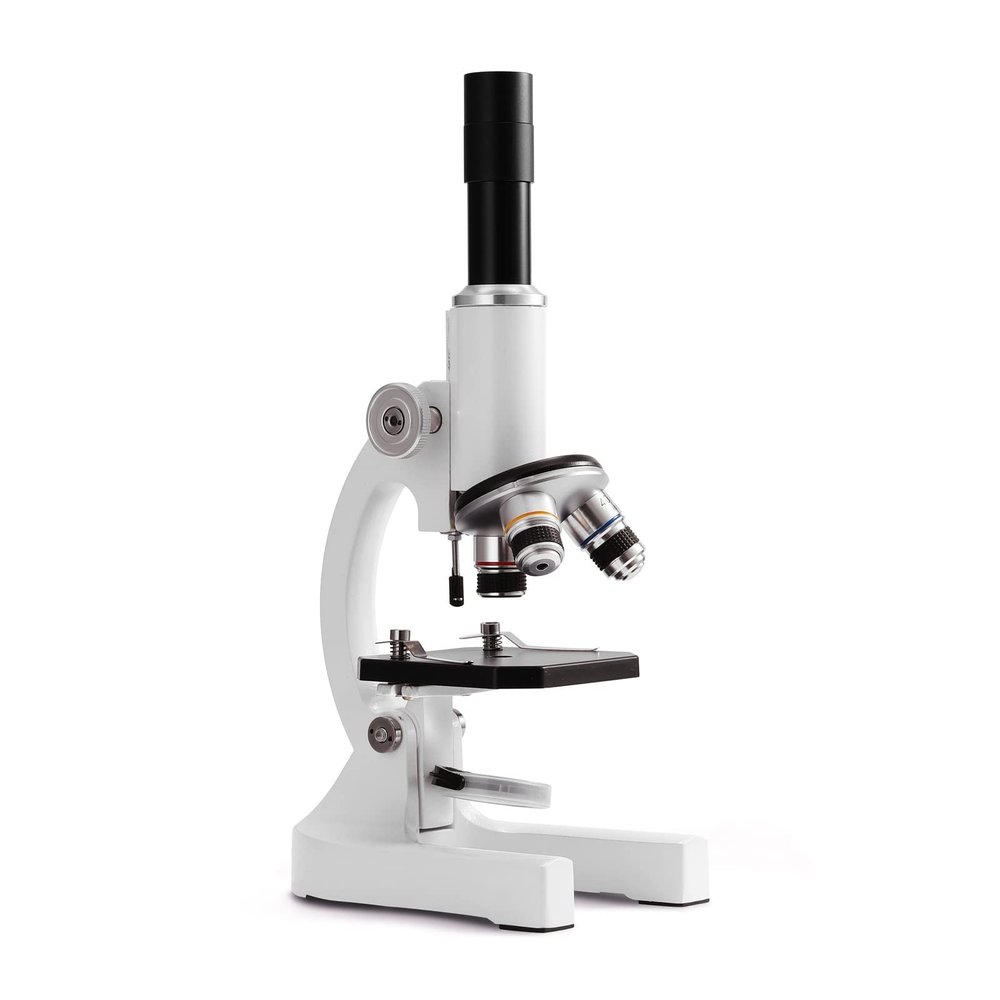 64X-2400X Monocular Optical Microscope Elementary School Children Science Experimental Biology Teaching Microscope (Color : White)
