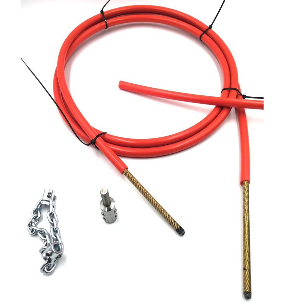 LEADFEN 8mm flexible shaft cable 5m full set cleaning chain tools DN32-40 pipe clog remover