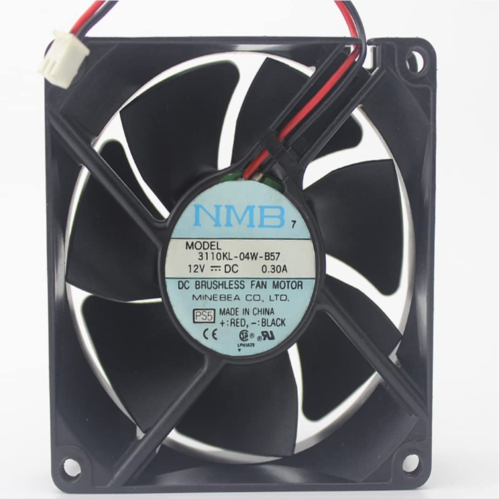 3110KL-04W-B57 80x80x25mm 12V 0.3A 3.6W 3000RPM 36.6CFM 2-Wire Cooling Fan