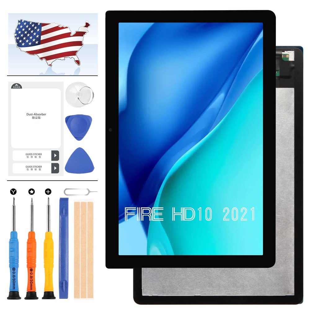 A-MIND 10.1" For Amazon Fire HD 10 HD10 2021 11th Generation T76N2B Screen Replacement Fire HD10 Plus T76N2P LCD Display Touch Panel Digitizer Glass Full Assembly Repair Parts Kit with Tools