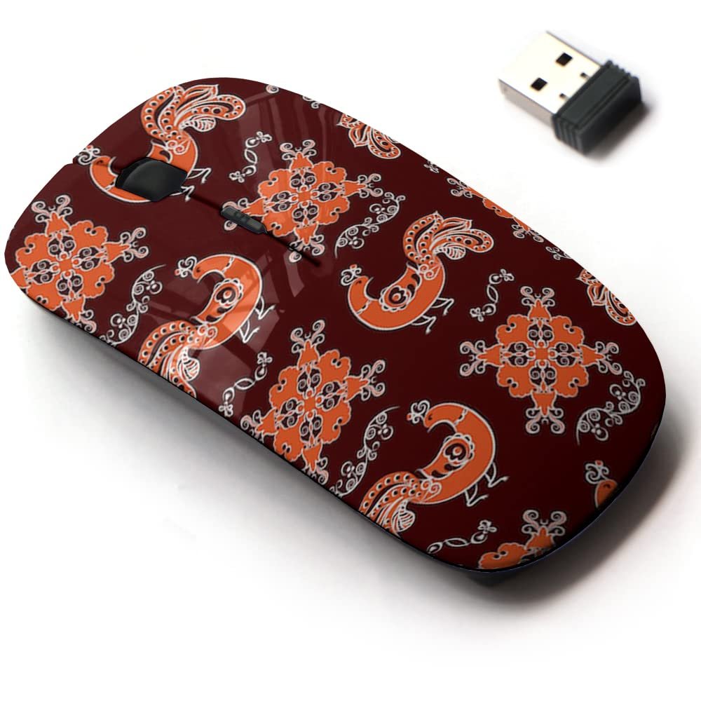 2.4G Wireless Mouse with Cute Pattern Design for All Laptops and Desktops with Nano Receiver - Floral