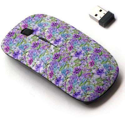 2.4G Wireless Mouse with Cute Pattern Design for All Laptops and Desktops with Nano Receiver - Floral Ornament Boho Style