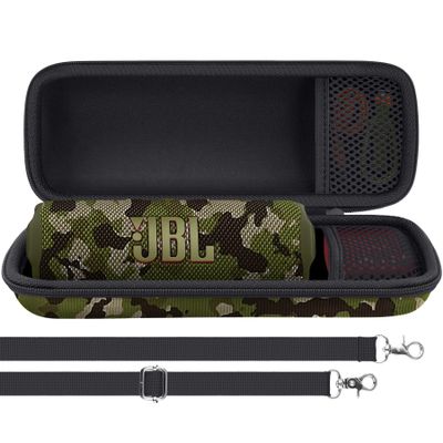 Aenllosi for JBL Flip 7/ Flip 6/ Flip 5 Protable Bluetooth Speaker Hard Case with Adjustable Shoulder Strap,Camouflage (Case Only)