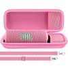 Aenllosi for JBL Flip 7/ Flip 6/ Flip 5 Protable Bluetooth Speaker Hard Case with Adjustable Shoulder Strap,Pink (Case Only) view 1