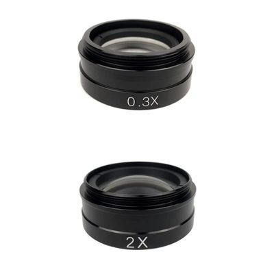 ZTBH Microscope Accessories Kit 0.5X / 2.0X / 0.3X Objective Glass Lens Industry Video Microscope Microscope Slides (Color : 0.3X 2X)
