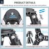 Carbon Fiber Tripod INNOREL KT324C Without Head Professional Portable Compact Travel Tripod for Digital DSLR Camera Heavy Duty Stand Support 1.28in/32.5mm Tube Max Load 55lbs/25kg with Center Column view 3