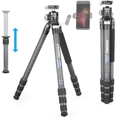 Carbon Fiber Tripod-INNOREL KT284C Professional Travel Tripod for DSLR Camera Heavy Duty Stand with 1.1in/29mm Tube Low Gravity Center 360Panoramic ballhead Max Load 44lbs/20kg Short Center Column
