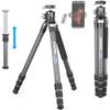 Carbon Fiber Tripod-INNOREL KT284C Professional Travel Tripod for DSLR Camera Heavy Duty Stand with 1.1in/29mm Tube Low Gravity Center 360Panoramic ballhead Max Load 44lbs/20kg Short Center Column view 1