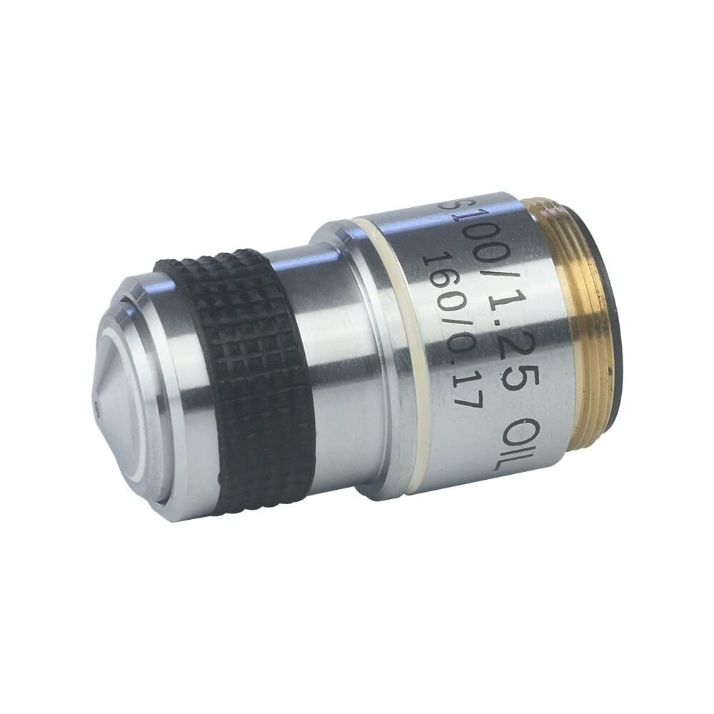 100X Biological Microscope Objectives Lens 185mm Conjugate Distance Eyepieces Accessories