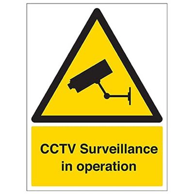 Warning Security - CCTV Surveillance In Operation - 300 X 400mm