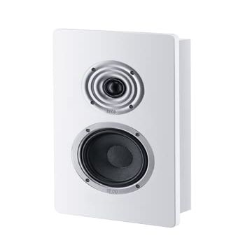 HECO Ambient 11 F 2-Way 4" Wall Speaker Pair in White with Integrated Metal Wall Bracket for Horizontal and Vertical mounting