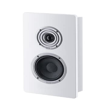 HECO Ambient 11 F 2-Way 4" Wall Speaker Pair in White with Integrated Metal Wall Bracket for Horizontal and Vertical mounting