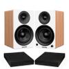 Fluance Ai41 Lucky Bamboo Powered 2.0 Stereo Bookshelf Speakers with 5" Drivers, 90W Amplifier for Turntable, TV, PC and Bluetooth 5 and High Density Acoustic Foam Isolation Pads 8.5" x 6.35" view 1