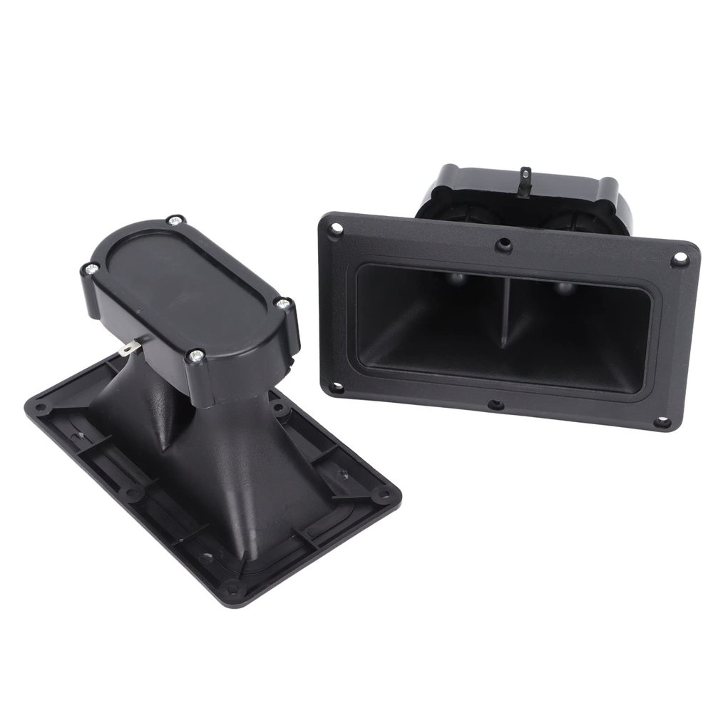 ASHATA 2PCs Wide Dispersion Horn Tweeter Wide Dispersion Horn Audio Accessories, Piezo Horn Tweeters 75/150W Drive Ceramic High Sensitivity Piezoelectric Speaker