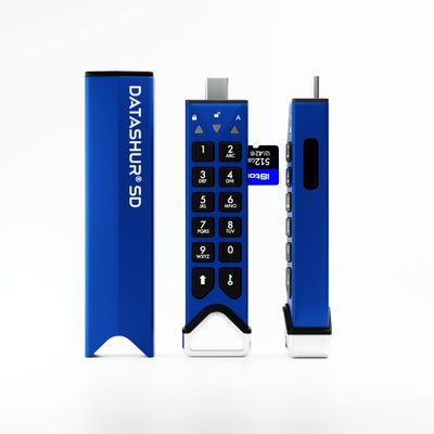 2 Pack iStorage DatAshur SD Encrypted USB Flash Drive with Removable iStorage MicroSD Card 128GB Free KeyWriter License Included for Secure Collaboration & Back up Free
