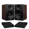 Fluance Ai41 Natural Walnut Powered 2.0 Stereo Bookshelf Speakers with 5" Drivers, 90W Amplifier for Turntable, TV, PC and Bluetooth 5 and High Density Acoustic Foam Isolation Pads 8.5" x 6.35" view 1