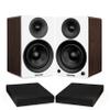 Fluance Ai41 White Walnut Powered 2.0 Stereo Bookshelf Speakers with 5" Drivers, 90W Amplifier for Turntable, TV, PC and Bluetooth 5 and High Density Acoustic Foam Isolation Pads 8.5" x 6.35" view 1