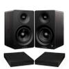 Fluance Ai41 Black Ash Powered 2.0 Stereo Bookshelf Speakers with 5" Drivers, 90W Amplifier for Turntable, TV, PC and Bluetooth 5 and High Density Acoustic Foam Isolation Pads 8.5" x 6.35" view 1