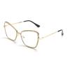 willochra Diamond Cat Eye Bifocal Blue Light Blocking Reading Glasses for Women, round Computer Readers Eye Strain adjustable Reader (gold Colorful, 0 magnification) view 1