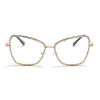 willochra Diamond Cat Eye Bifocal Blue Light Blocking Reading Glasses for Women, round Computer Readers Eye Strain adjustable Reader (gold Colorful, 0 magnification) view 3