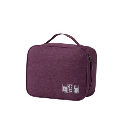 CHENGBEI Cable Storage Bag Digital Electronic Organizer Waterproof USB Data Line Charger Plug Storage Bag Travel Cable Organizer Portable Organizer, Purple