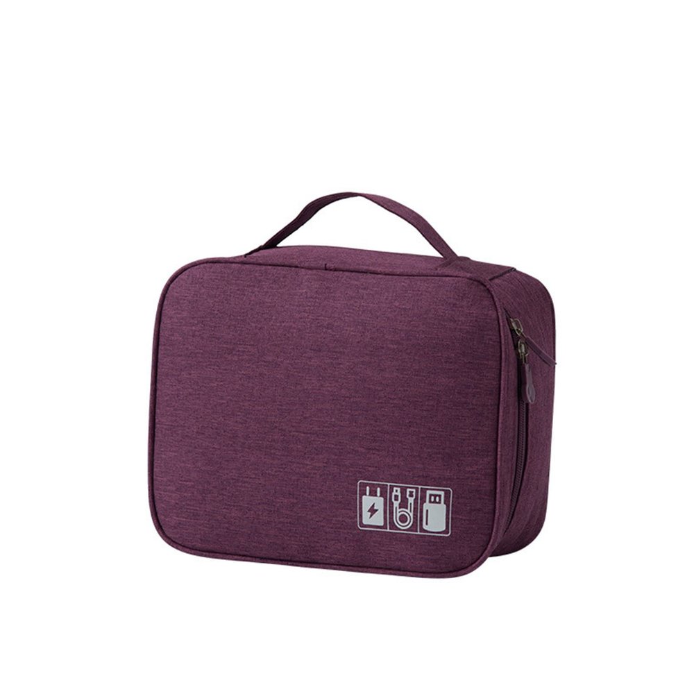 CHENGBEI Cable Storage Bag Digital Electronic Organizer Waterproof USB Data Line Charger Plug Storage Bag Travel Cable Organizer Portable Organizer, Purple