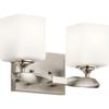 2 Light Soft Vanity Light Damp Location Rated with Soft Contemporary Style 7.75 inches Tall By 13.5 inches Wide-Brushed Nickel Finish Soft Contemporary Wall Mt Bath 2 Arm 147-Bel-4187601 view 1
