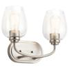 Bailey Street Home 2 Light Vanity Light 10.25 inches Tall by 14.5 inches Wide-Brushed Nickel Finish-Clear Seeded Glass Color Traditional Wall Mt Bath 2 Arm 147-Bel-4402472 view 1