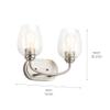 Bailey Street Home 2 Light Vanity Light 10.25 inches Tall by 14.5 inches Wide-Brushed Nickel Finish-Clear Seeded Glass Color Traditional Wall Mt Bath 2 Arm 147-Bel-4402472 view 4