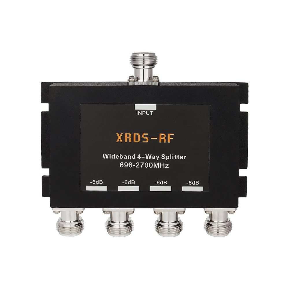 Wide-Band 4 Way Splitter N Type Female-50 Ohm Cellular Signal Splitter for 4G/LTE System by XRDS-RF (NOT for TV)