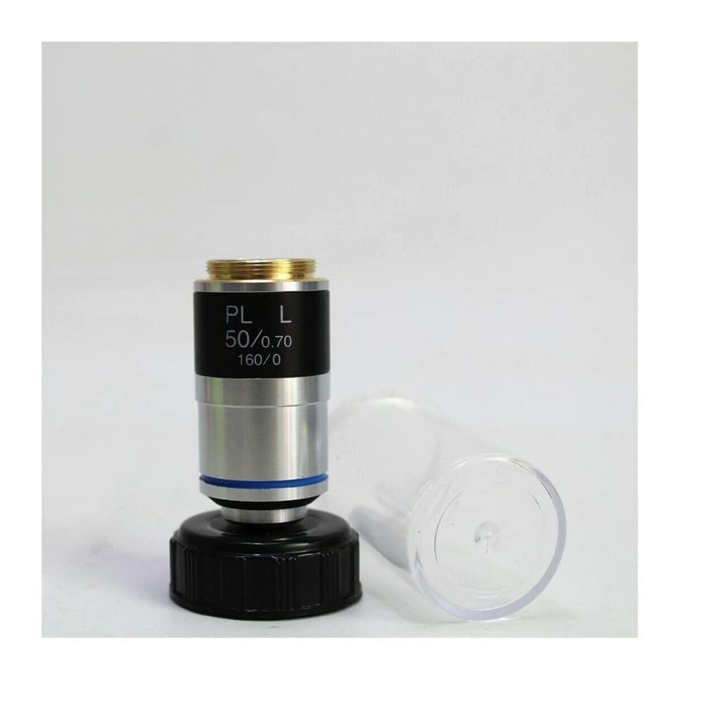TYZK Microscope Kit Microscope Plan Achromatic Objective Lens Long Working Distance 5X 20X 50X 80X 100X Microscope Lens Adapters (Magnification : 50X)