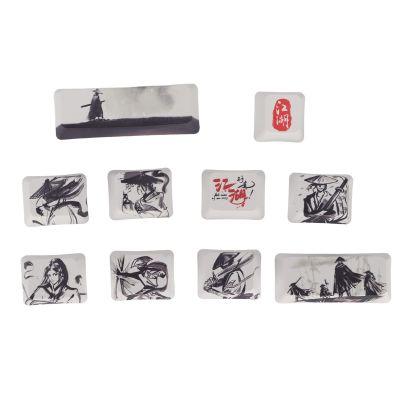 Heayzoki Custom Keycaps, 10 Keys, Sublimation Process Ink Martial Arts, PBT Material, Clear, Universal Mechanical Keyboard Keycaps