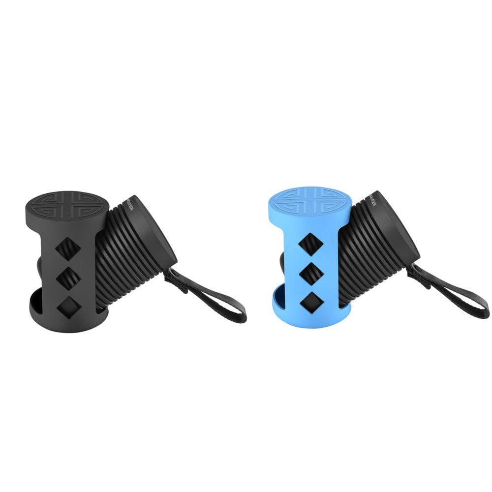 2 Pack DAYJOY Soft Silicone Protective Case Cover Compatible with Bang & Olufsen Beosound Explore Bluetooth Speaker, Protective Skin Sleeve Travel Case (Black+Blue)