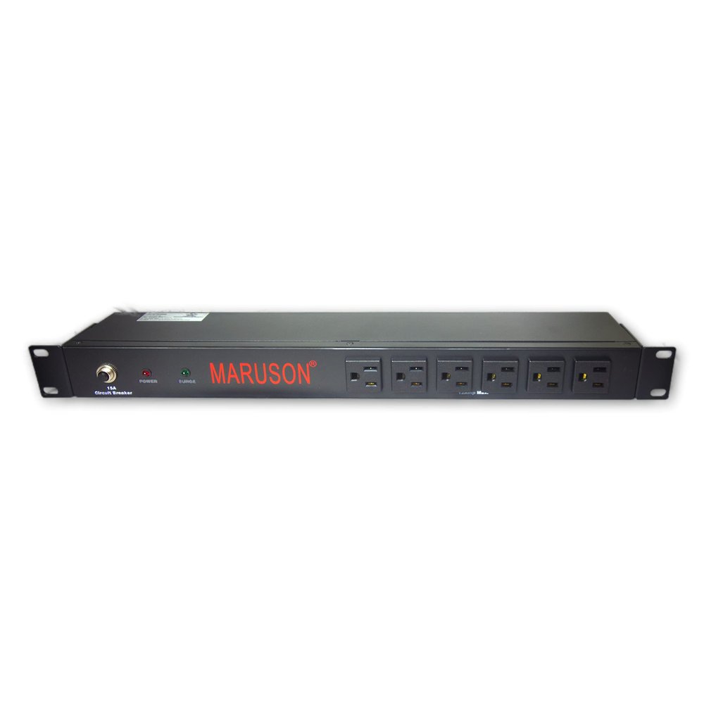 Maruson 14 Outlets Surge Protected Rackmount PDU Power Strip for Network Server Racks - 15A (derated to 12A), 120V - 1050 Joules Protection, 10ft Power Cord with 5-15P, 1U Horizontal, PDU-R1514MS